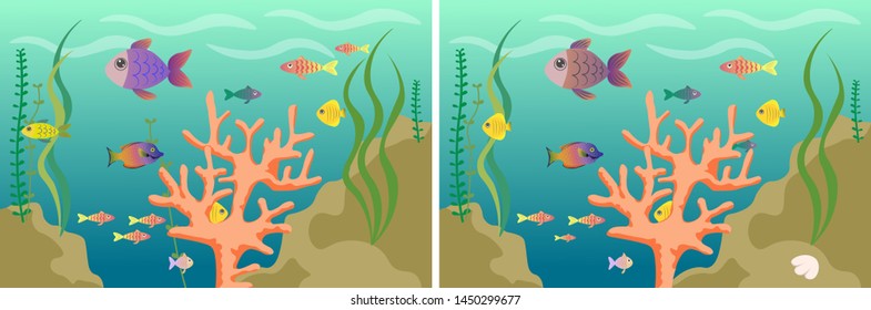 Find 10 differences. Kids illustration.