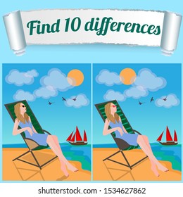 find 10 differences picture beach