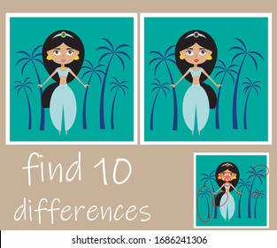 
Find 10 differences: Princess Jasmine