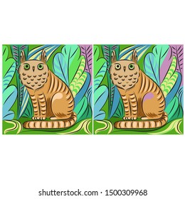 find 10 differences. vector image of a fantastic animal for development. picture for children