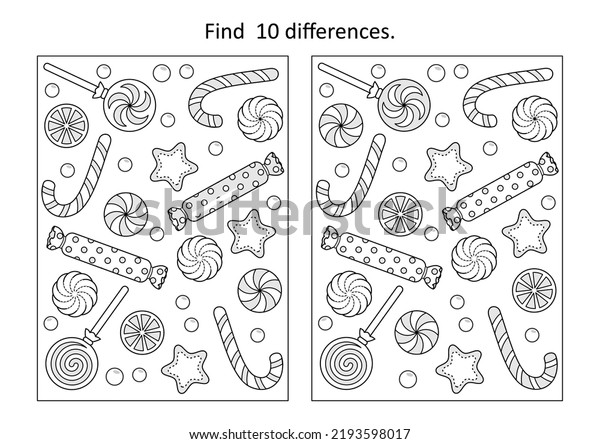 Find 10 Differences Visual Puzzle Coloring Stock Vector (Royalty Free ...