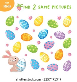 Find 2 Identical Eggs Is A Fun And Educational Game For Kids. Players Must Match Pairs Of Cute Bunny Easter Eggs. Ideal For Improving Memory And Concentration Skills. Enjoy The Excitement Of Easter