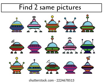 Find 2 same pictures, mindfulness exercise for kids creativity