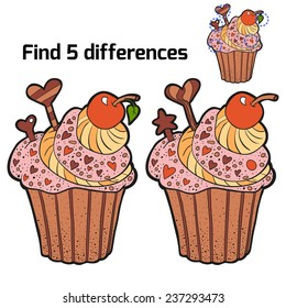 Find 3 differences (cupcake)