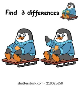 Find 3 differences (penguin)