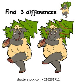Find 3 differences (sheep)