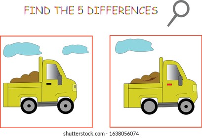 Find the 5 differences between two pictures. Kids fun games. EPS10 