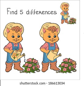Find 5 differences (cat)