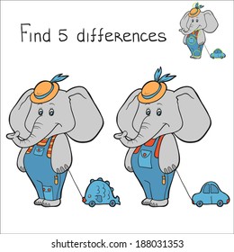 Find 5 Differences (elephant)