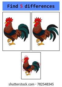 Find 5 differences (Rooster)