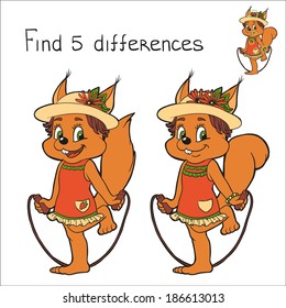 Find 5 differences (squirrel)