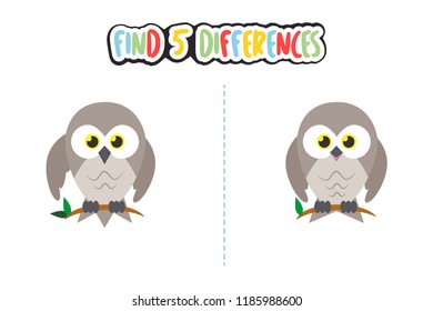 Find 5 differences from these animal character images