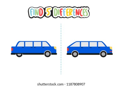 Find 5 differences from these vehicle images