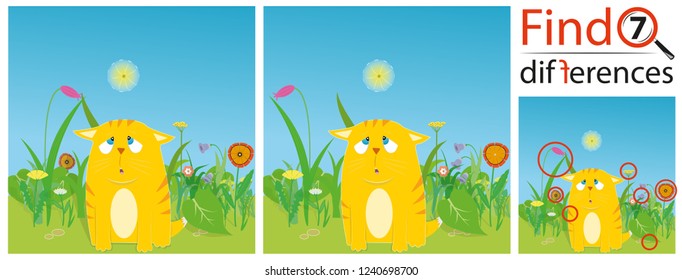 find 7 differences game for kids page