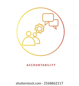 Find accountability gradient concept icon. Virtual coworking vector illustration design background