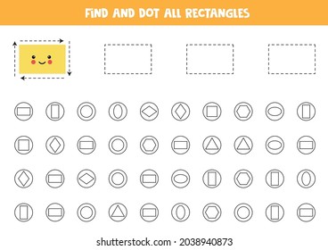 Find all rectangles and dot them. Educational game for learning geometrical shapes.