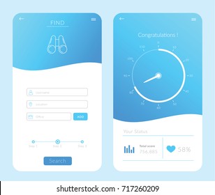 Find Application UX UI. Line art. Vector 