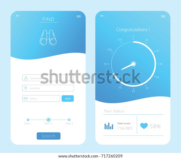 Find Application UX UI. Line art. Vector