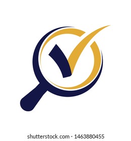 Find, Audit, Searching Verify Logo, Searching Verify Icon Vector