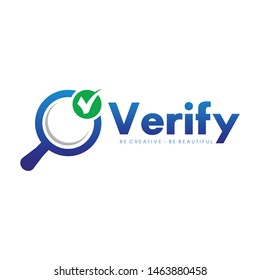 Find, Audit, Searching Verify Logo, Searching Verify Icon Vector