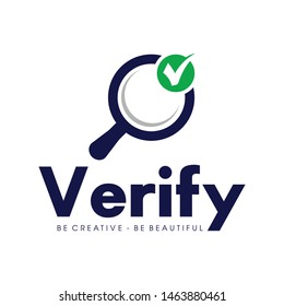 Find, Audit, Searching Verify Logo, Searching Verify Icon Vector