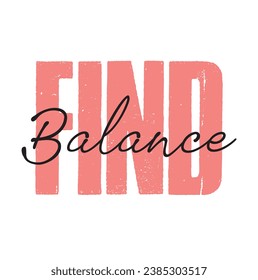 find balance text on white background.