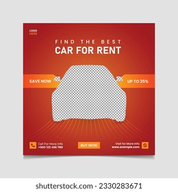 Find the best Car for rental Social Media Post Banner Template Design.
