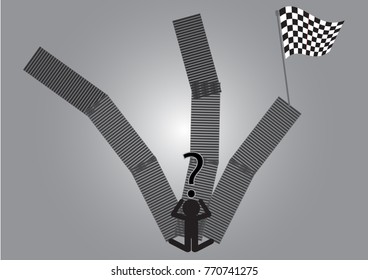 Find the best way for win or Think for find the best way design with illustration design