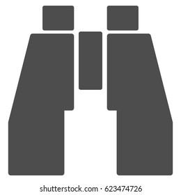 Find Binoculars vector icon. Illustration style is a flat iconic gray symbol on a white background.