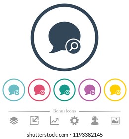 Find blog comment flat color icons in round outlines. 6 bonus icons included.