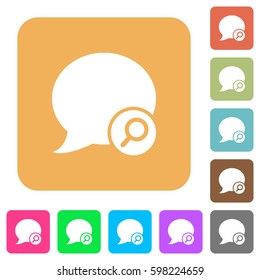 Find blog comment flat icons on rounded square vivid color backgrounds.