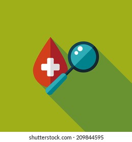 find blood flat icon with long shadow