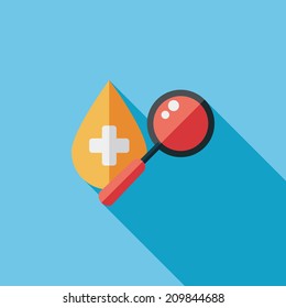 find blood flat icon with long shadow