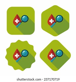 find blood flat icon with long shadow,eps10