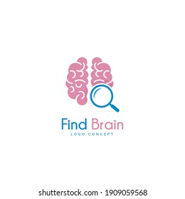 Find Brain Logo Design Template Flat Style Design Vector