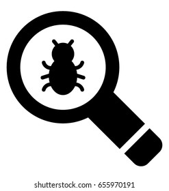 Find Bug Glyph Vector Icon