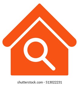 Find Building vector icon. Flat orange symbol. Pictogram is isolated on a white background. Designed for web and software interfaces.