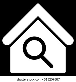 Find Building vector icon. Flat white symbol. Pictogram is isolated on a black background. Designed for web and software interfaces.