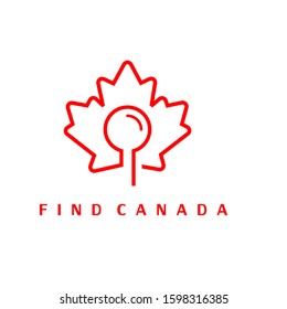 find canada logo design vector template sign icon