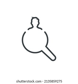 Icono de búsqueda de candidato, icono de búsqueda de vector, ilustración de vector