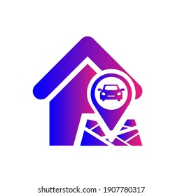 Find Car Parking zone icon. Parking, search car, rent car, find automobile zone icon.
