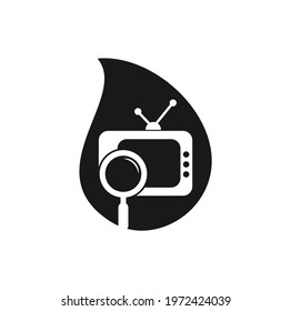 Find Channel drop shape concept Logo Template Design Vector. TV channel search logo vector icon