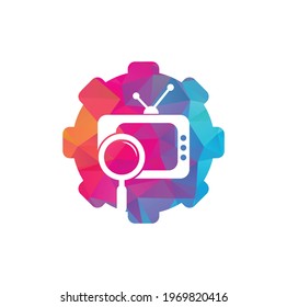 Find Channel gear shape concept Logo Template Design Vector. TV channel search logo vector icon	