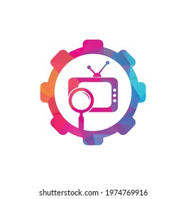 Find Channel gear shape concept Logo Template Design Vector. TV channel search logo vector icon	