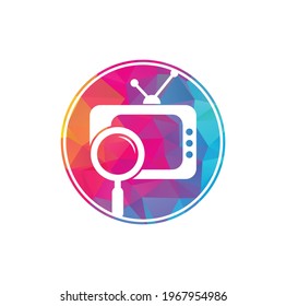 Find Channel Logo Template Design Vector. Searching tv channel logo template illustration. TV channel search logo vector icon