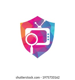 Find Channel Logo Template Design Vector. TV channel search logo vector icon