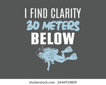 Eu acho a clareza 30 metros abaixo do design de camisa mar profundo mergulho zen tee
