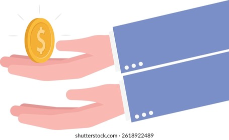 find the coin in hand, Here is a vector file that splits all elements

