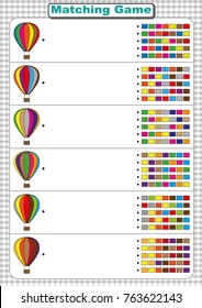 Find the color sequence of the air balloon. visual perception worksheet for kids