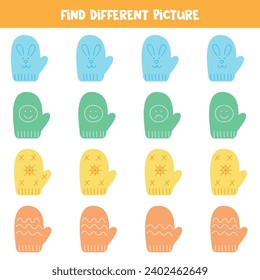 Encontrar manchas coloridas que son diferentes de otras. Hoja de trabajo para niños.